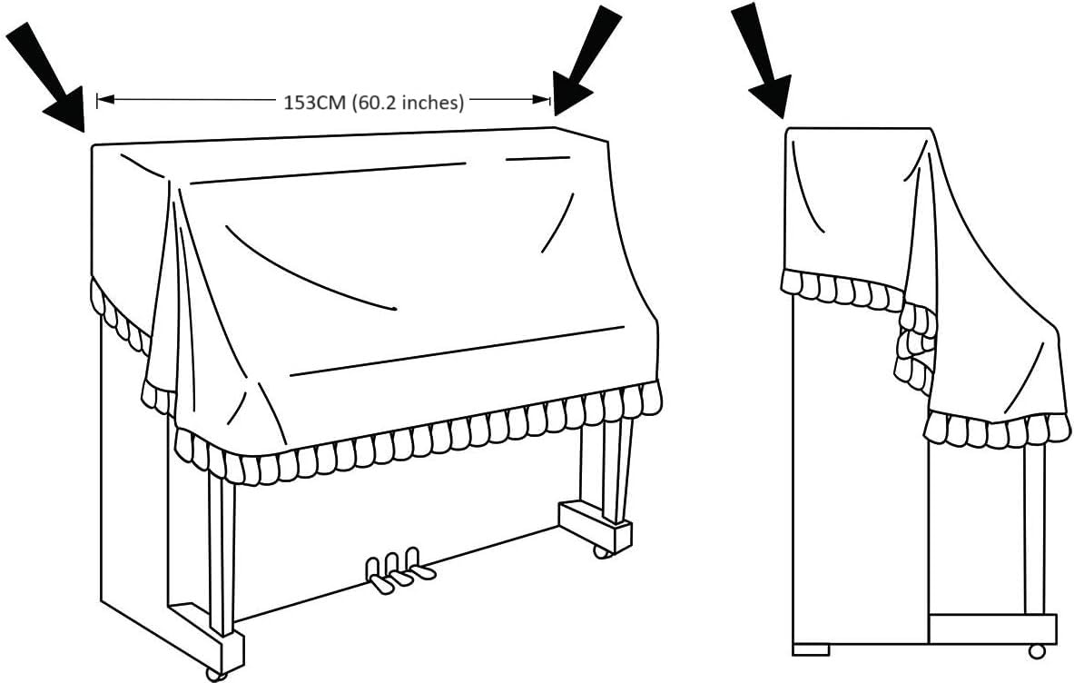 Premium Upright Piano Cover - Dustproof & Scratch-Resistant Protection for Pianos Up to 60.2