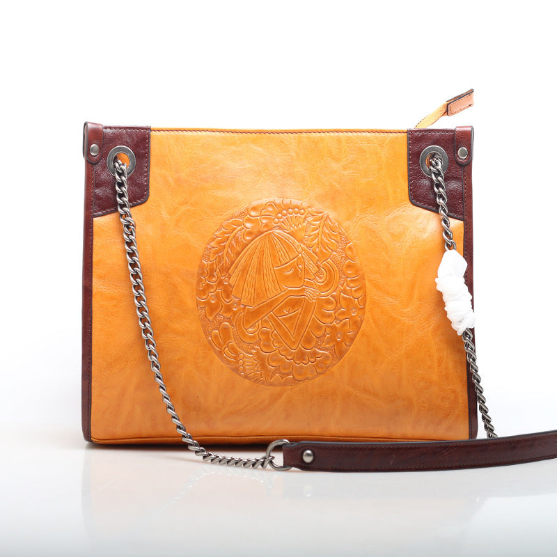Timeless Chain Shoulder Tote Bag for Women - Elegant Leather Handbag with Gold Chain Strap - Perfect for Work, Travel and Everyday Use
