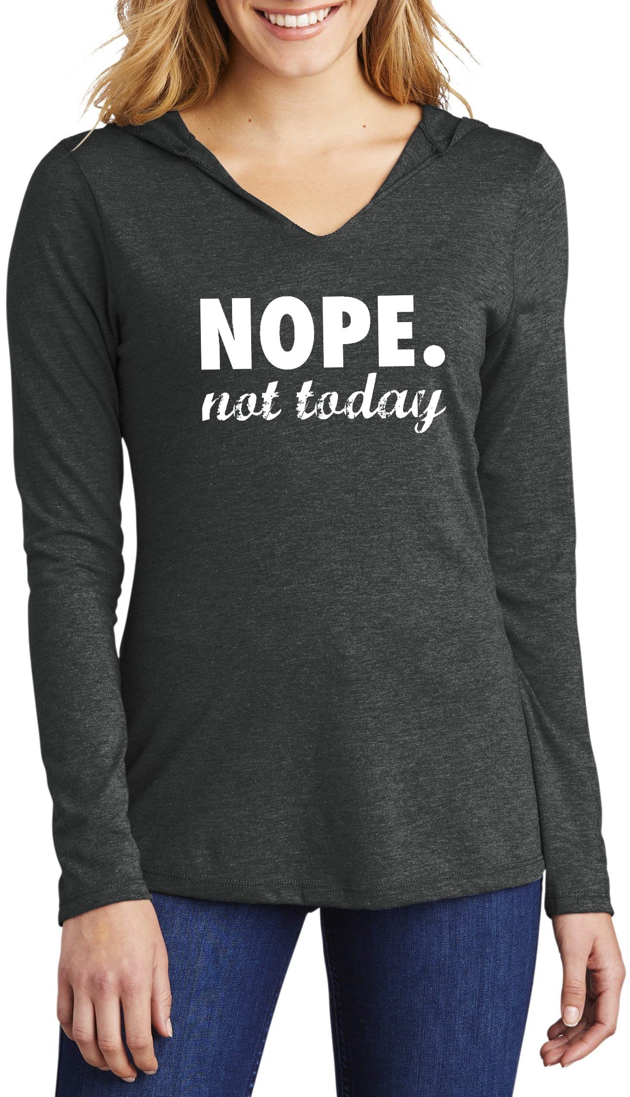 Funny Women's 'Nope Not Today' Comical Hoodie Shirt - Perfect for Casual Wear, Relaxing at Home, and Humorous Gift Giving