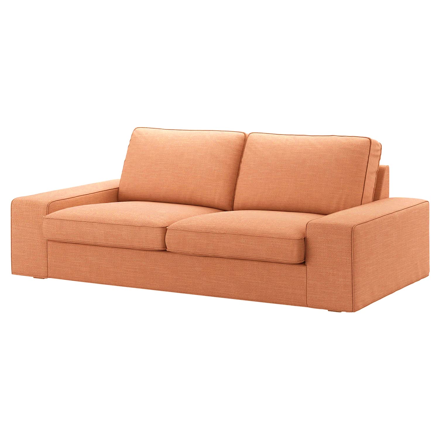 CRIUSJA Sofa Slipcover for IKEA Kivik 3-Seater Couch (228cm) - Stretchable 2-Cushion Couch Cover with Matching Pillow Covers (8018-8, Beige) - Perfect for Living Room, Family Room & Home Decor Protection