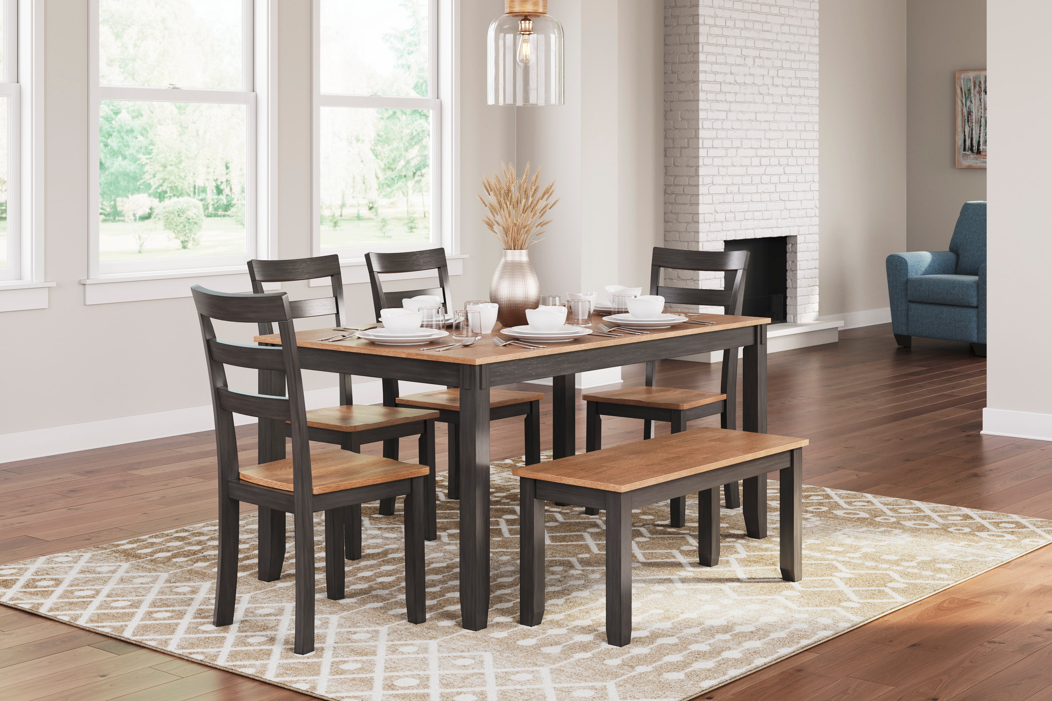 Georgina 6-Piece Dining Set - Modern Kitchen Table & Chairs for Small Spaces | Perfect for Breakfast Nook, Apartment Dining, and Family Meals