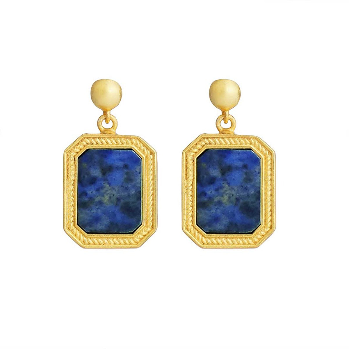 True Essence Lapis Lazuli Pendant Necklace & Stud Earrings Set - Spiritual Healing Jewelry for Meditation, Yoga & Energy Balancing
