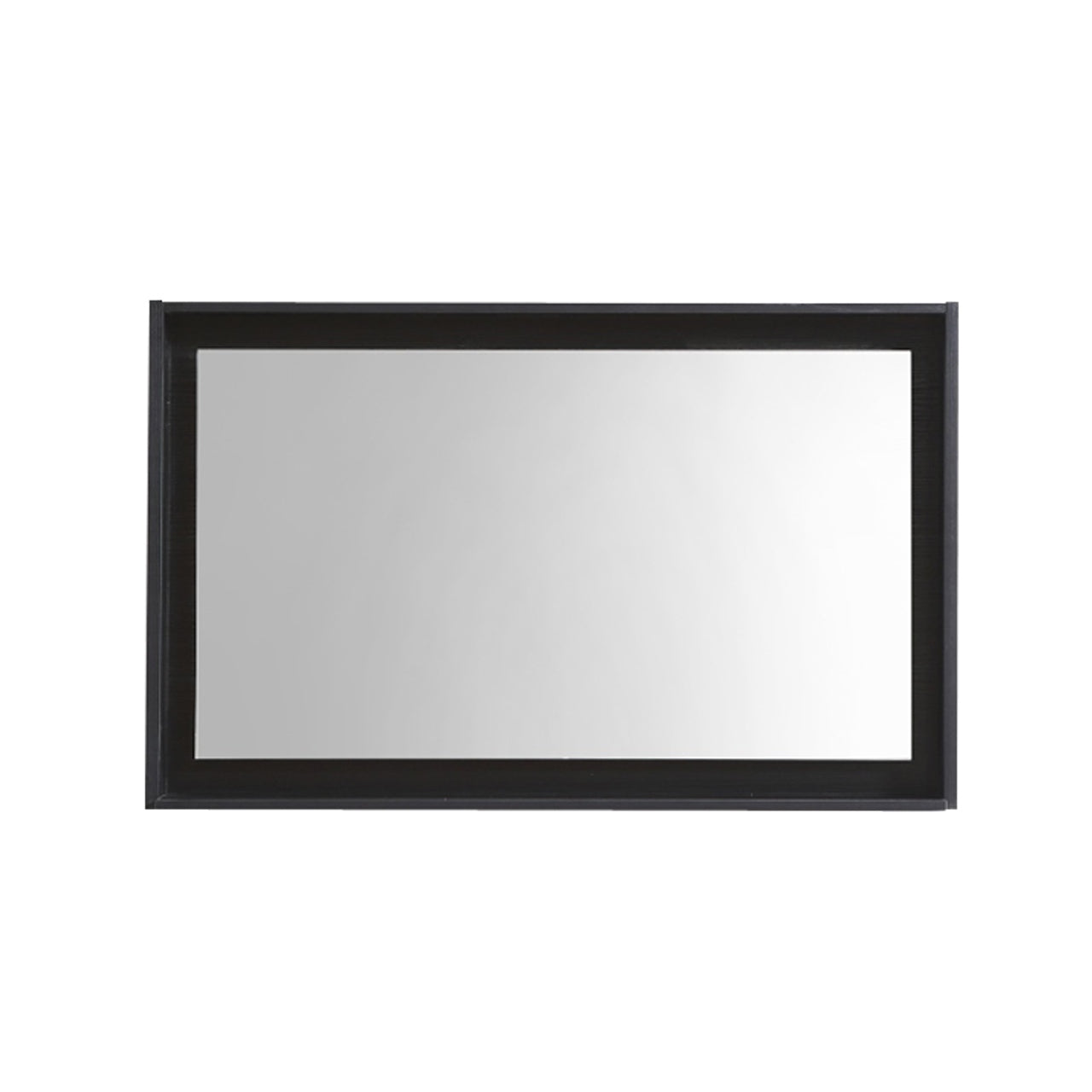 KB36 Black Wall Mirror with Wood Frame & Bottom Shelf - Perfect for Bedroom, Bathroom, and Entryway Decor
