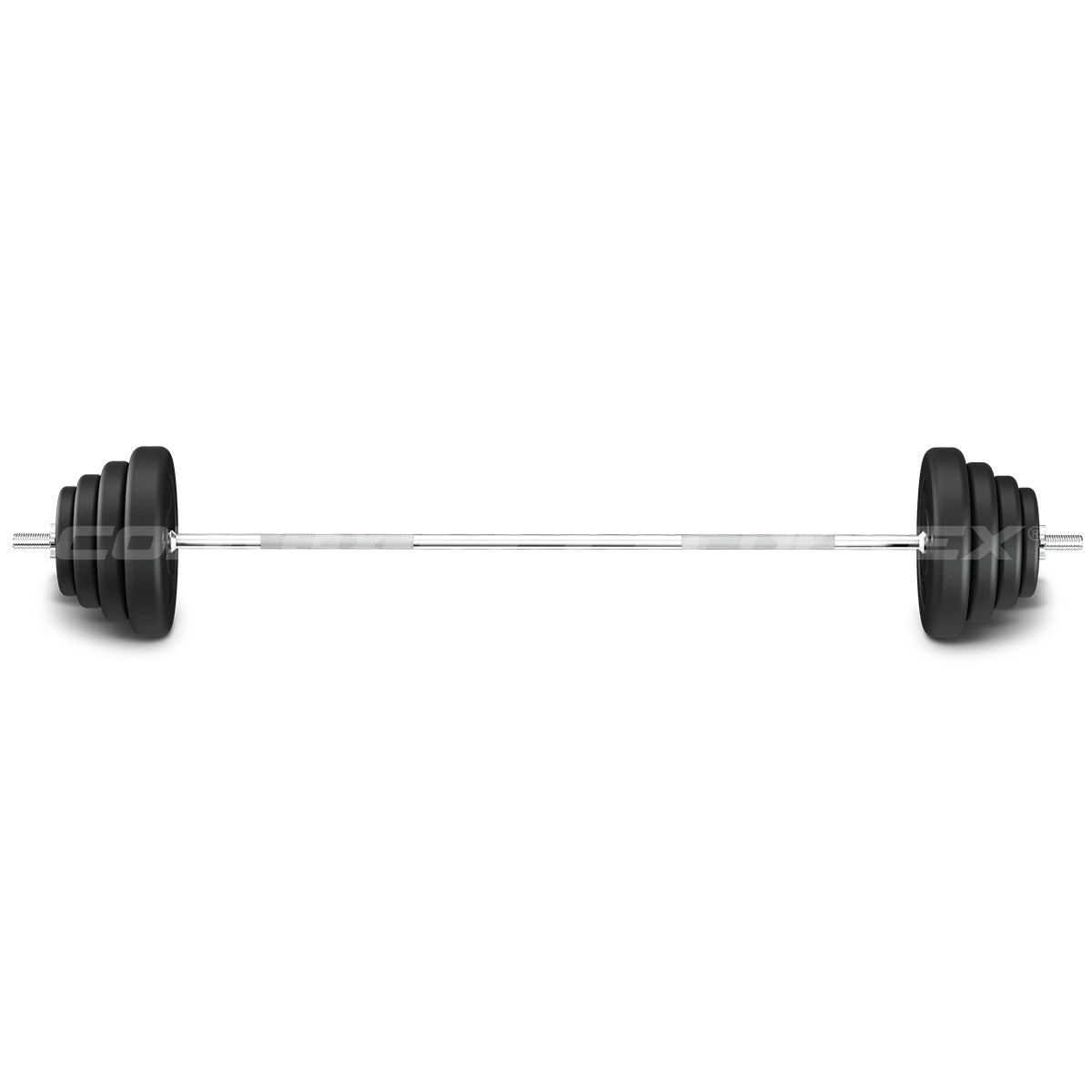 CORTEX 65kg EnduraShell Olympic Barbell Weight Set for Home Gym & Strength Training - Durable Weightlifting Equipment for CrossFit, Powerlifting & Fitness Workouts