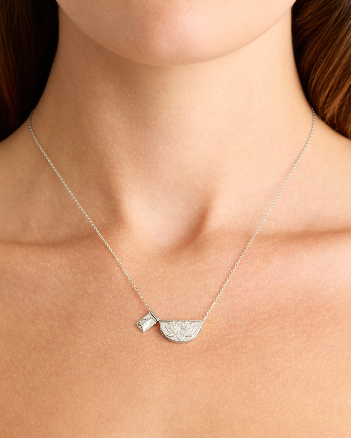 Authentic Sterling Silver Lotus & Little Buddha Pendant Necklace for Women - Spiritual Jewelry for Meditation, Yoga & Mindful Living