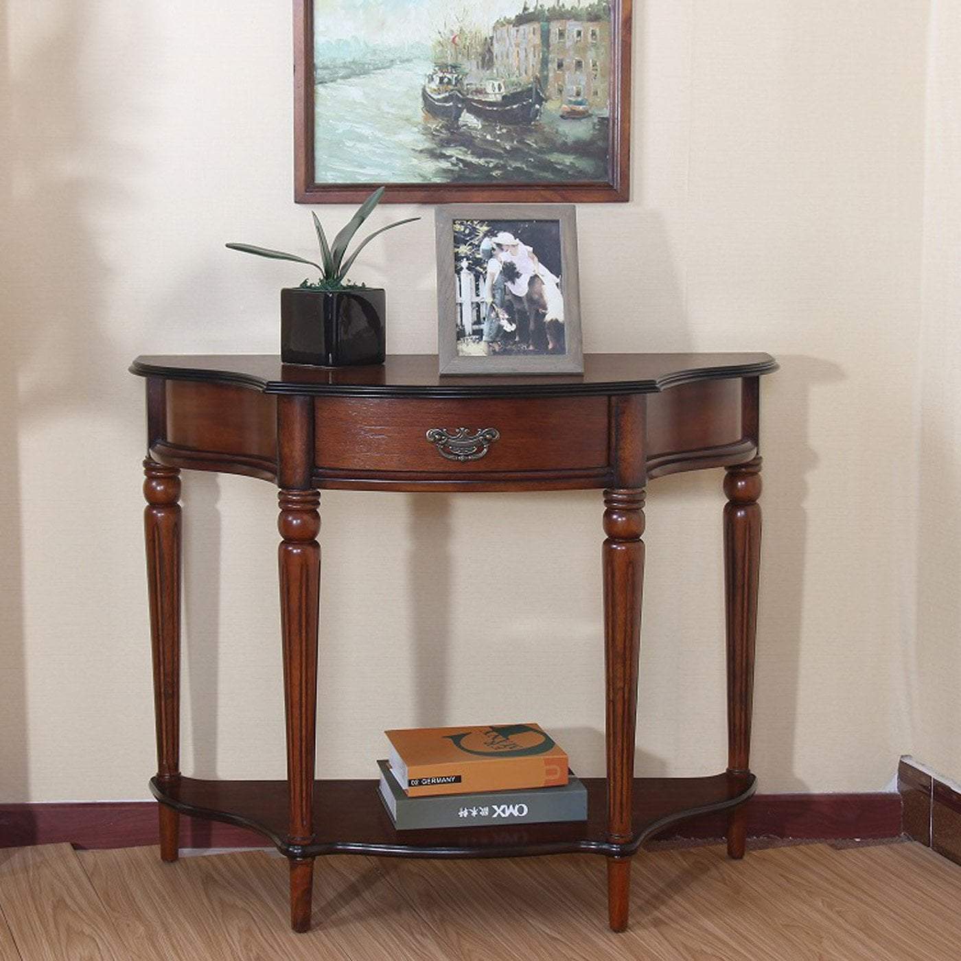 Premium Cedar Wood Console Table - Rustic Entryway Display Table for Hallway, Living Room & Home Decor | Handcrafted Solid Wood Furniture