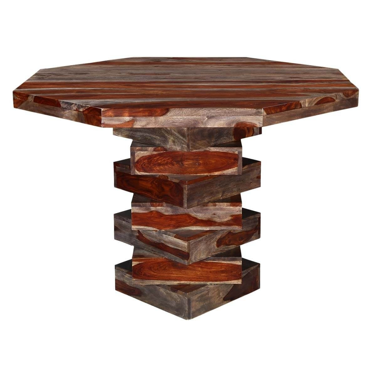 Handcrafted Solid Rosewood Bar Height Dining Table - Elegant Pedestal Base for Kitchen, Breakfast Nook & Small Space Dining