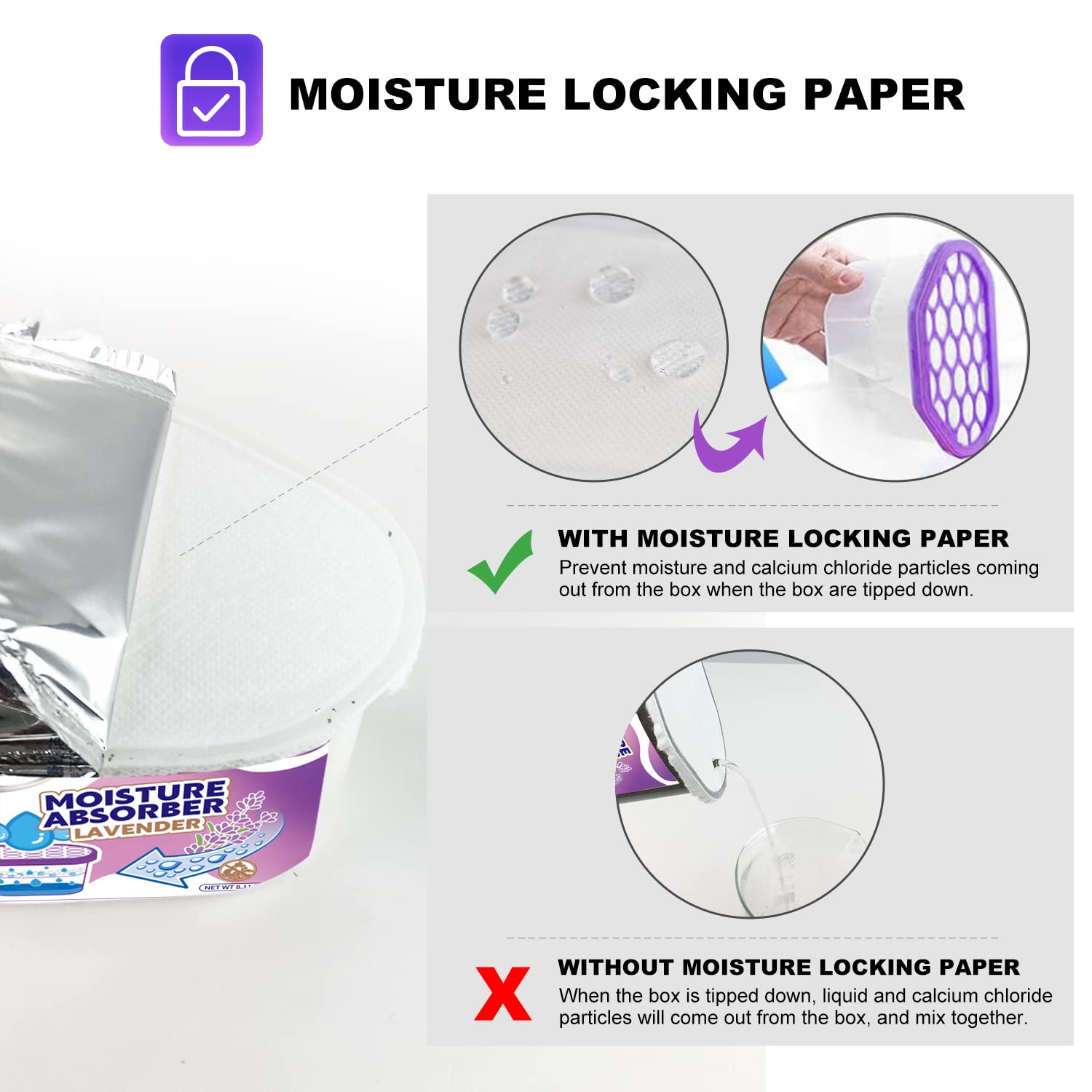 NATRUTH Moisture Absorbers with Lavender Scent - 9-Pack Portable Dehumidifier for Closet, Bathroom & Home - Odor Eliminator & Air Freshener - Unscented Humidity Absorber Bucket - Keep Spaces Dry & Fresh (Ideal for Wardrobes, Basements, RVs & Small Rooms)