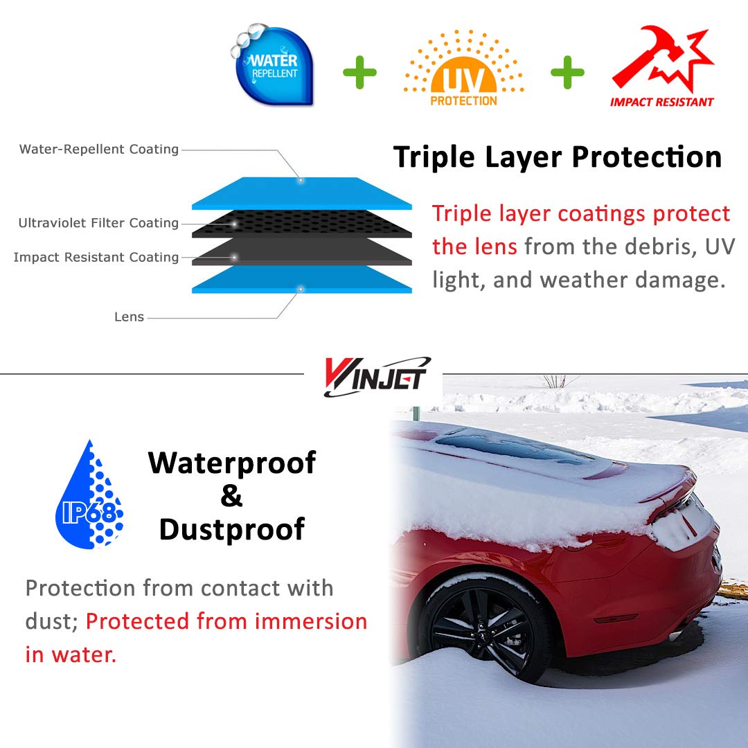Winjet Euro Style LED Sequential Tail Lights - Compatible with Ford Mustang 2015-2020 Models - Clear Lens Rear Lamps for Enhanced Visibility & Style - Perfect for Night Driving & Car Customization