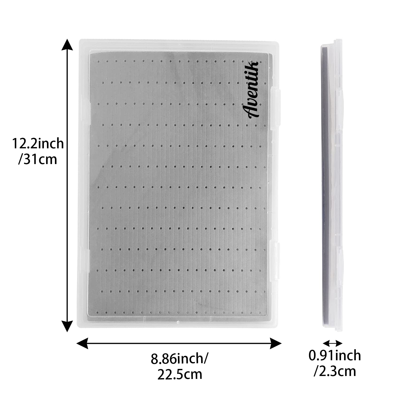 **Aventik Large Capacity Clear Lid Fly Fishing Box - Slim & Durable Plastic Fly Box for Competition & Storage - Perfect for Trout, Bass, and Saltwater Fly Fishing**