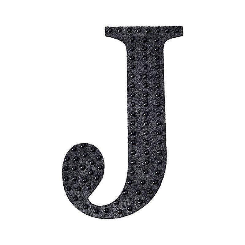 4 Inch Tall Self-Adhesive Rhinestone Letter Stickers - Black Gem Decals for DIY Crafts, Home Decor, and Scrapbooking