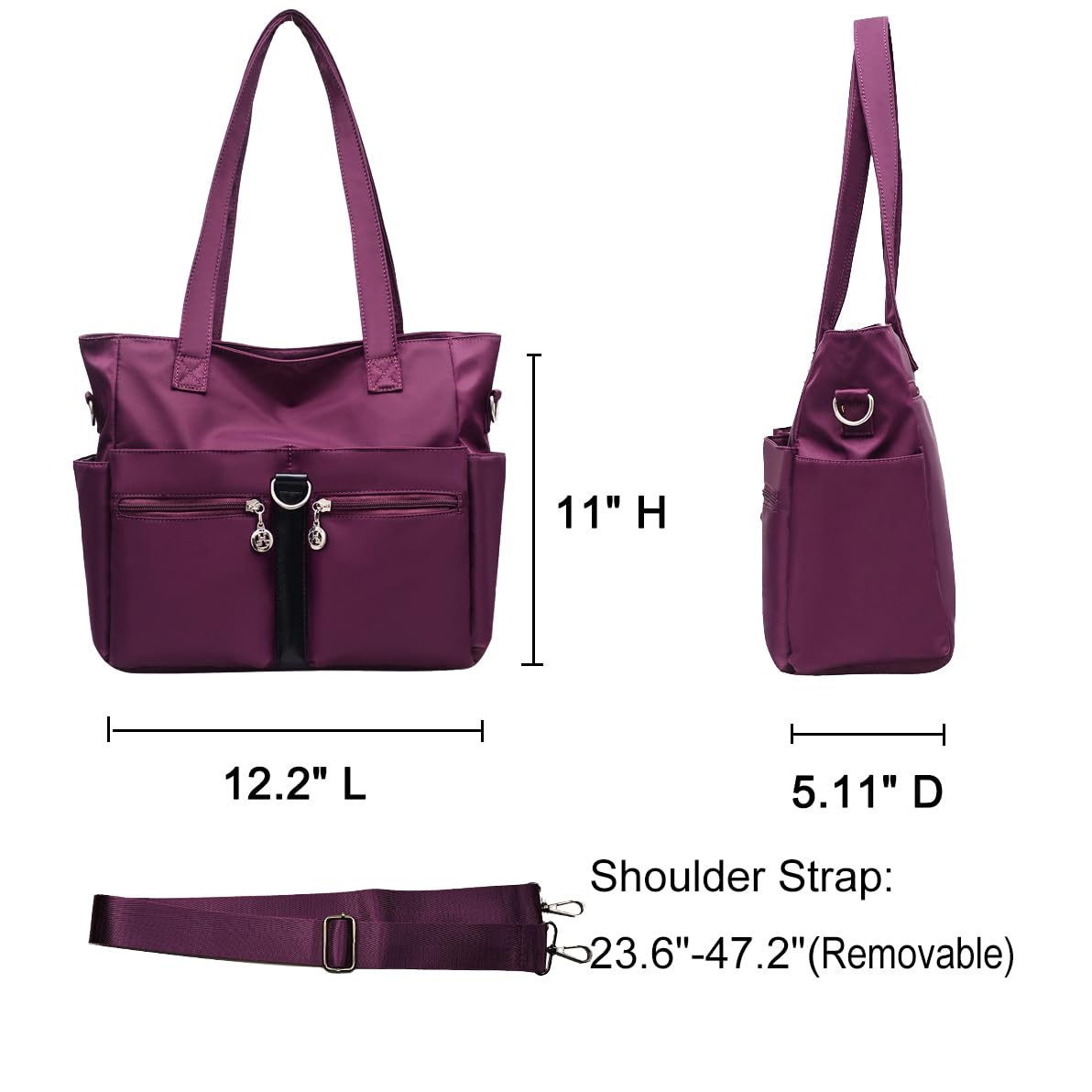 Stylish Women's Casual Tote Shoulder Bag - Soft Nylon Handbag Purse for Everyday Use, Work, Shopping & Travel Accessories