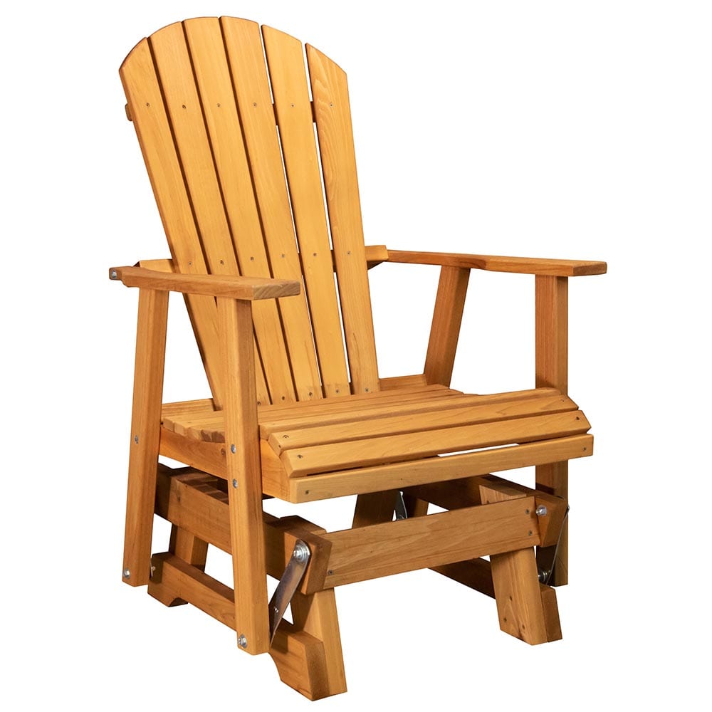 Amish-Made Red Cedar Adirondack Glider Chair - Handcrafted Outdoor Rocking Chair for Patio, Garden & Porch Relaxation | Durable & Weather-Resistant Cedar Wood