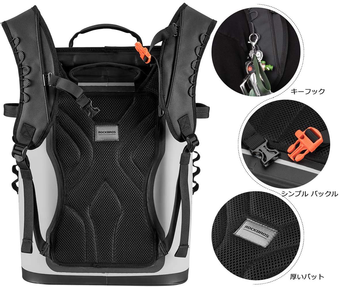 ROCKBROS Insulated Backpack Cooler - Leak-Proof, Waterproof Soft-Sided Cooler Bag Holds 36 Cans for Camping, Fishing, Beach, Picnic & Outdoor Adventures | Perfect for Tailgating, Hiking & Road Trips
