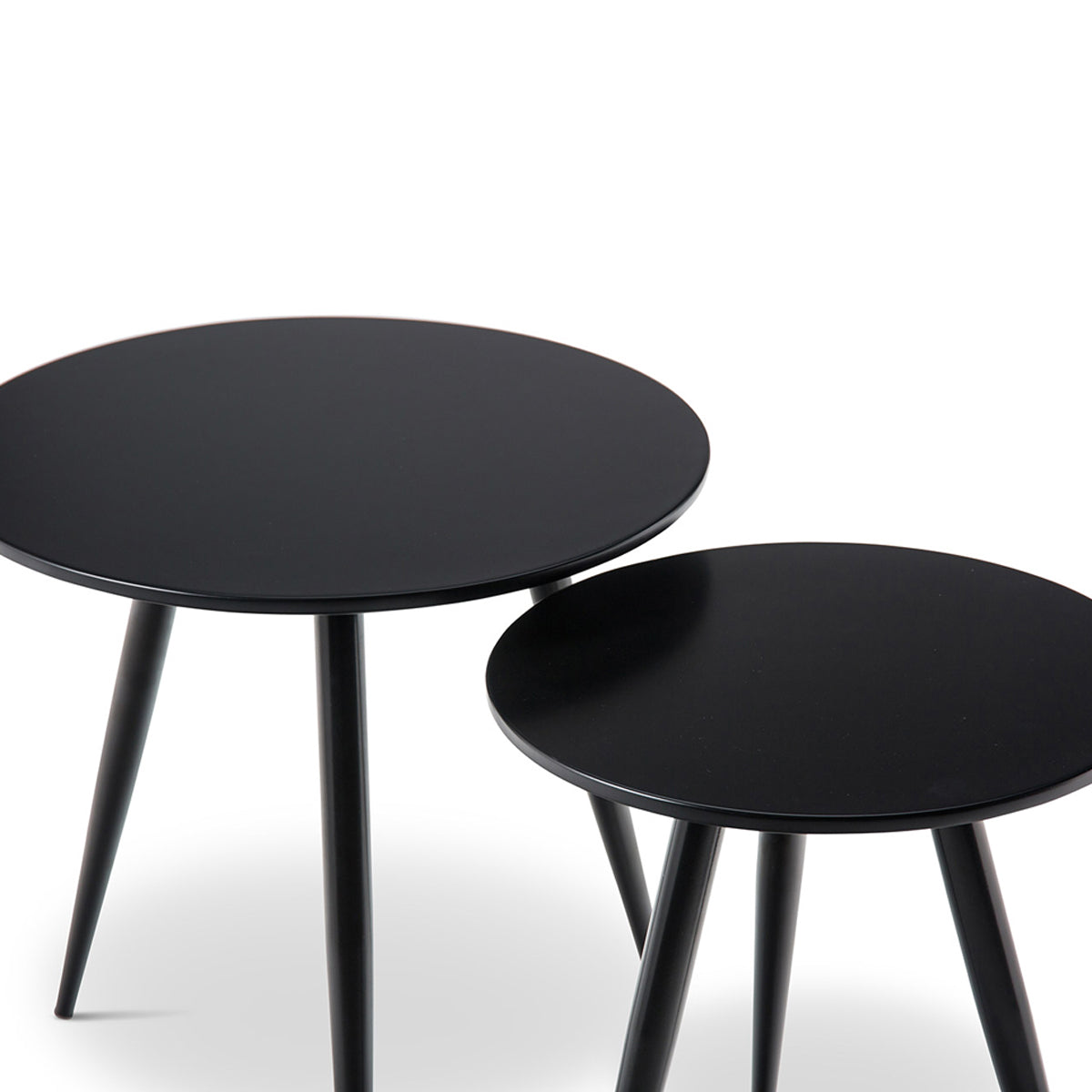 Komma Nested Side Tables - Set of 2 Modern End Tables for Living Room, Bedroom, or Office - Space-Saving Accent Tables with Sturdy Metal Frame and Wooden Top