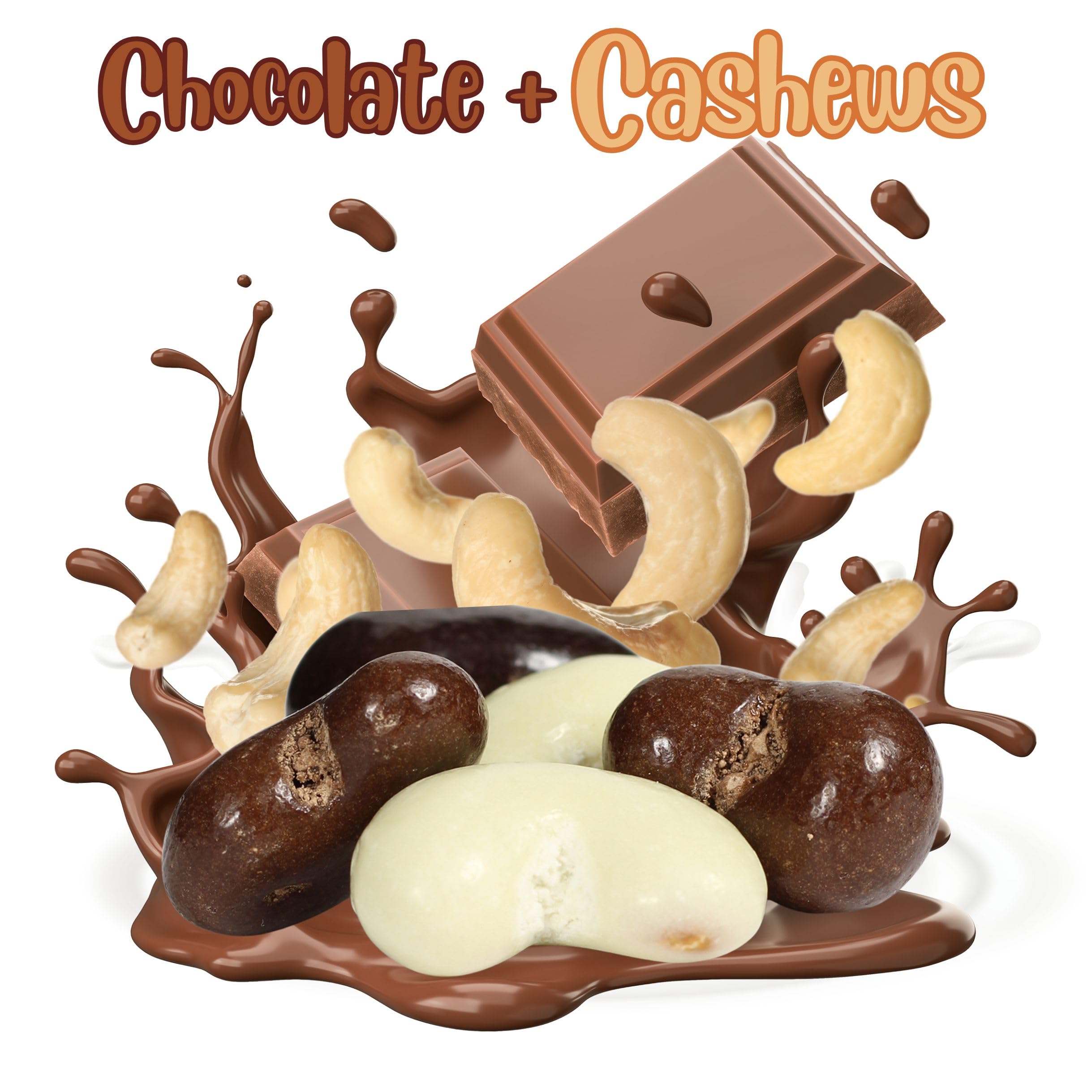 Premium Chocolate Covered Cashews Mix - Dark, Milk & White Chocolate Coated Cashew Nuts | 5 LB Bulk Bag | Gourmet Kosher Dairy Snacks | Made in USA | Perfect for Gifts, Parties & Healthy Snacking