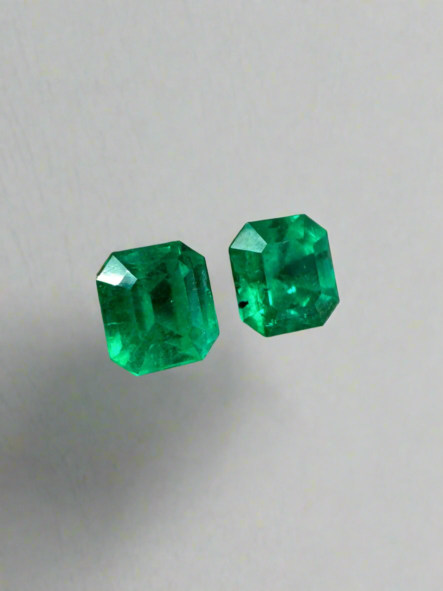 1.79tcw 5.5x5mm Muzo Green Colombian Loose Emeralds - Asscher Cut Natural Gemstones for Jewelry Making, Engagement Rings & Luxury Gifts
