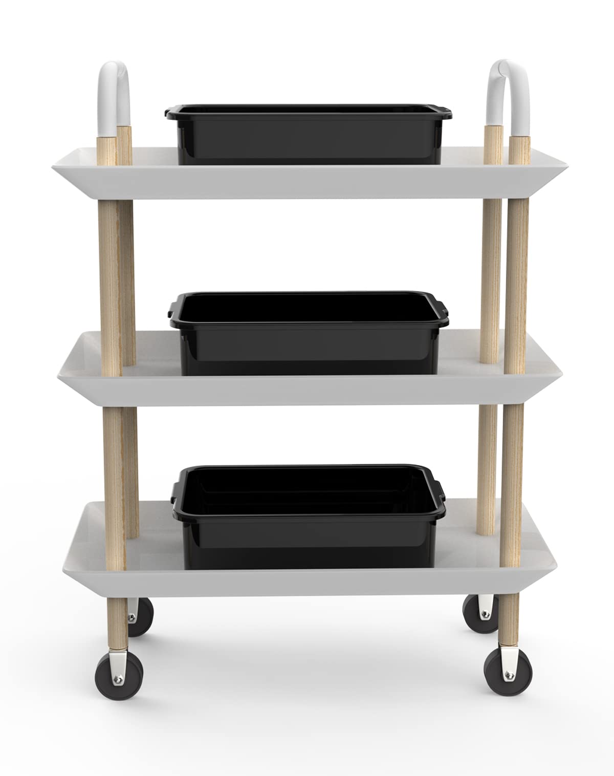 5-Pack Heavy Duty Black Plastic Bus Tubs with Handles - 8 Liter Commercial Storage Containers & Wash Basins for Restaurant, Kitchen, and Industrial Use