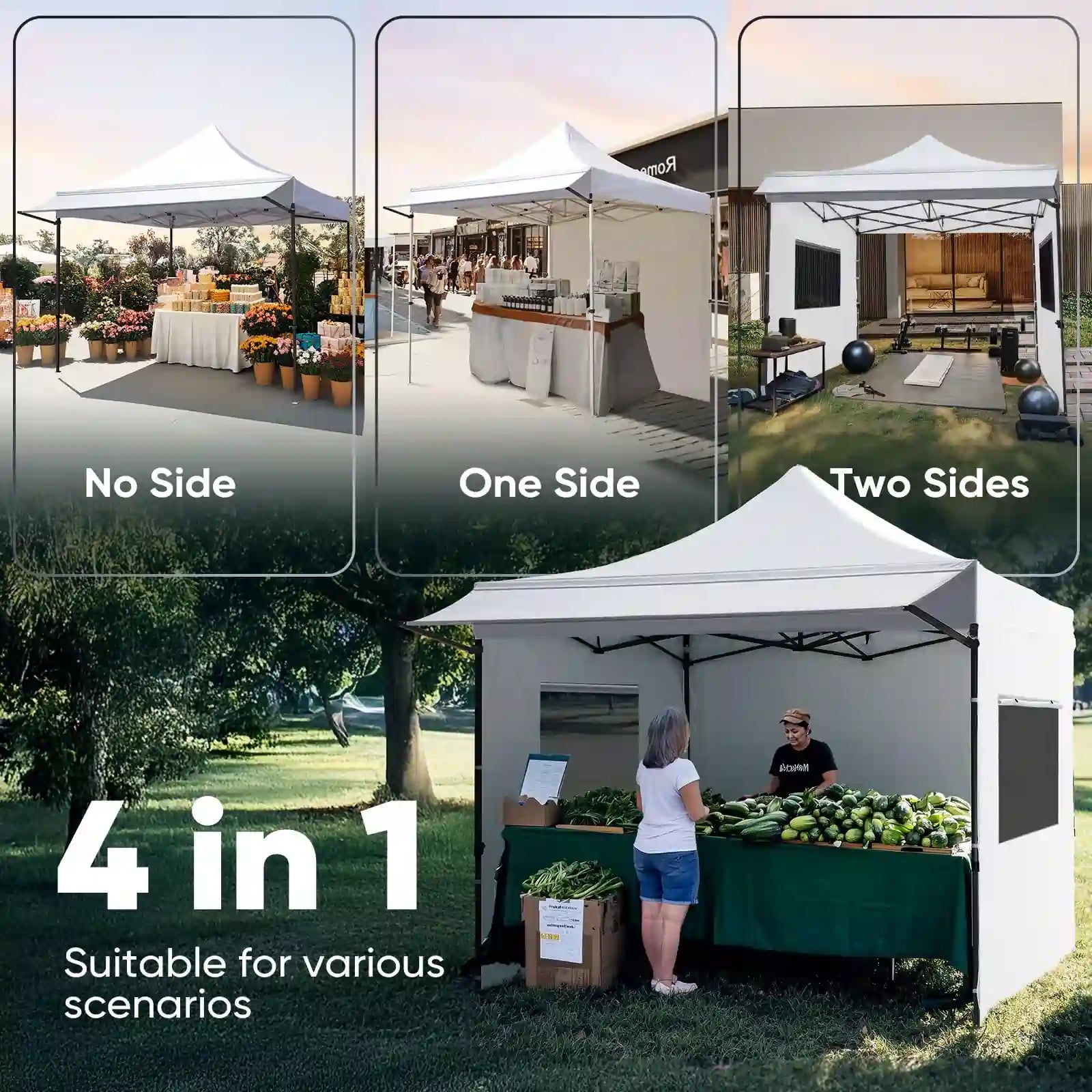 Heavy Duty Commercial Pop Up Canopy Tent - Waterproof Instant Shelter for Outdoor Events, Parties, Markets & Camping