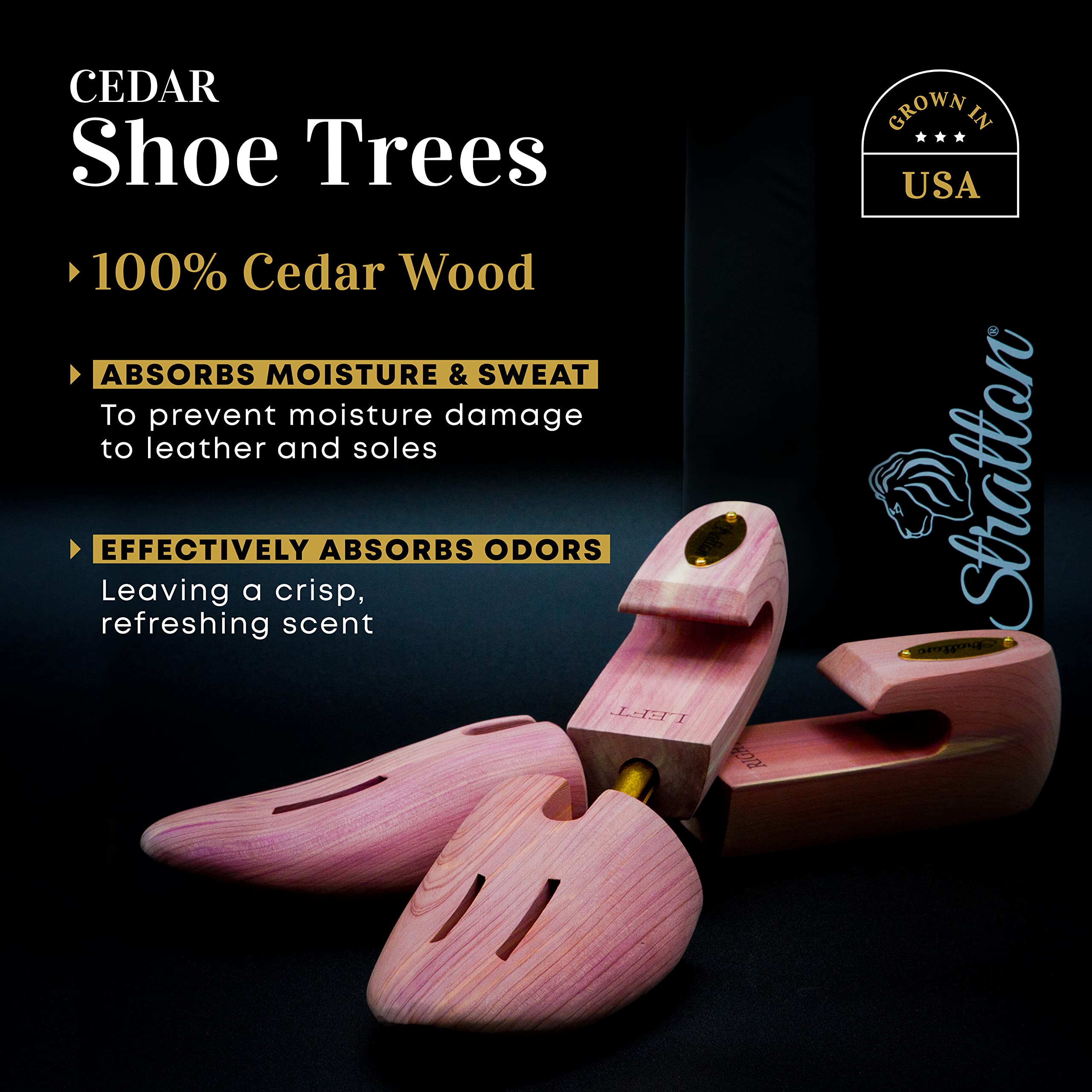 Stratton Cedar Shoe Tree for Men & Women - Premium Sneaker Shaper & Widener | Made in USA | Perfect for Dress Shoes, Boots & Sneaker Care