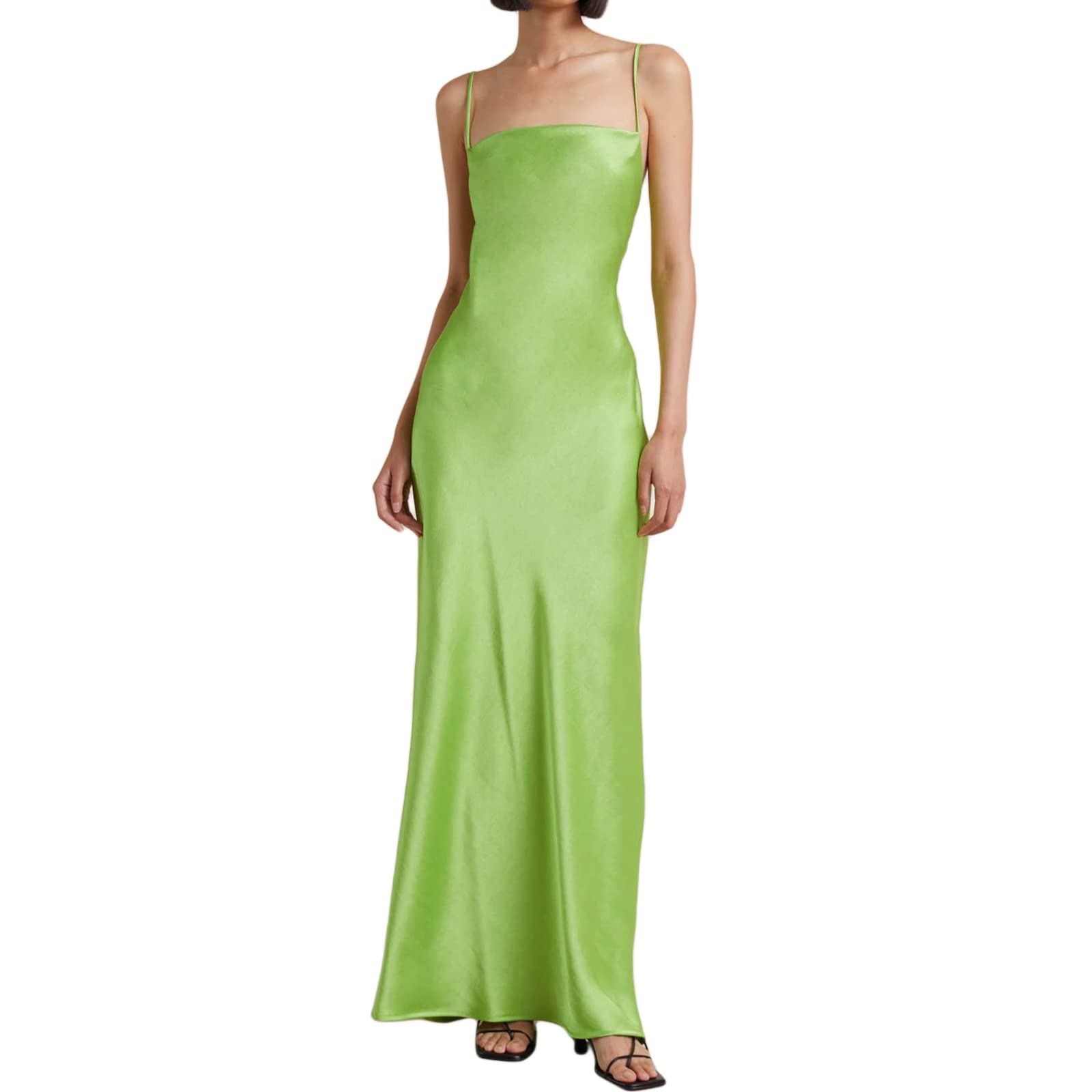 MSDMSASD Women's Satin Tube Midi Dress - Slim Fit Silk Maxi Dress, Backless Bodycon for Evening Party & Formal Occasions | Perfect for Cocktail Events, Date Nights & Special Occasions