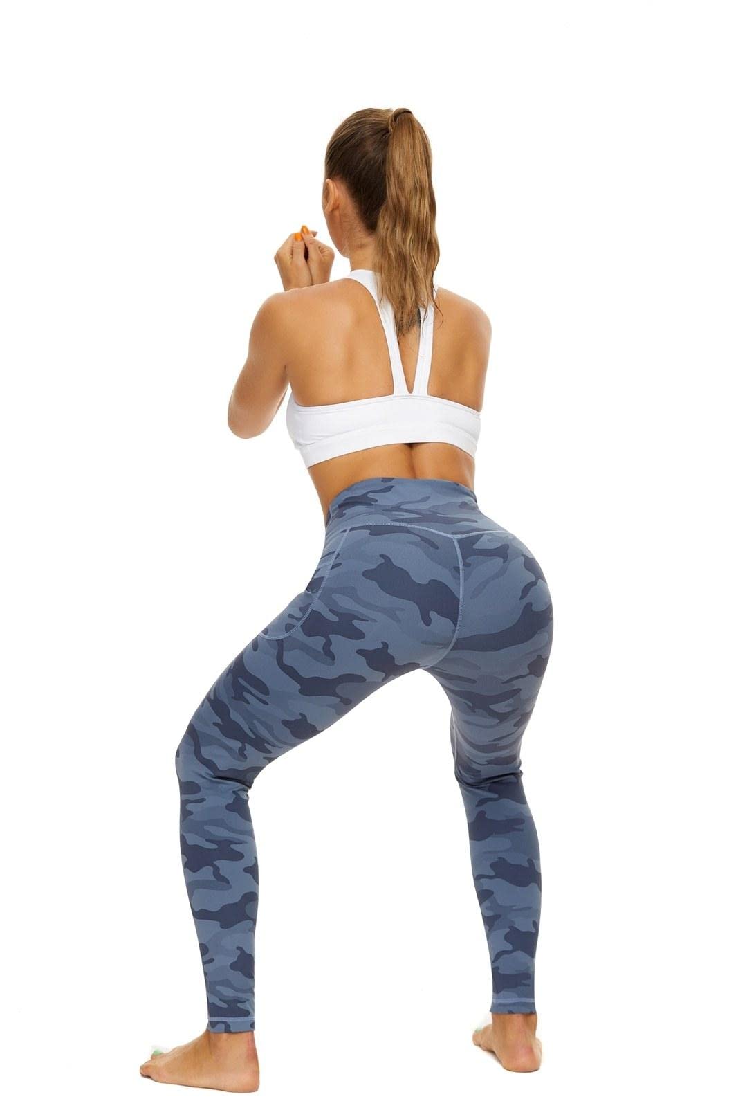 CCKO High Waisted Yoga Pants for Women with Pockets - Stretchy Workout Leggings Tummy Control - Perfect for Gym, Running & Everyday Wear