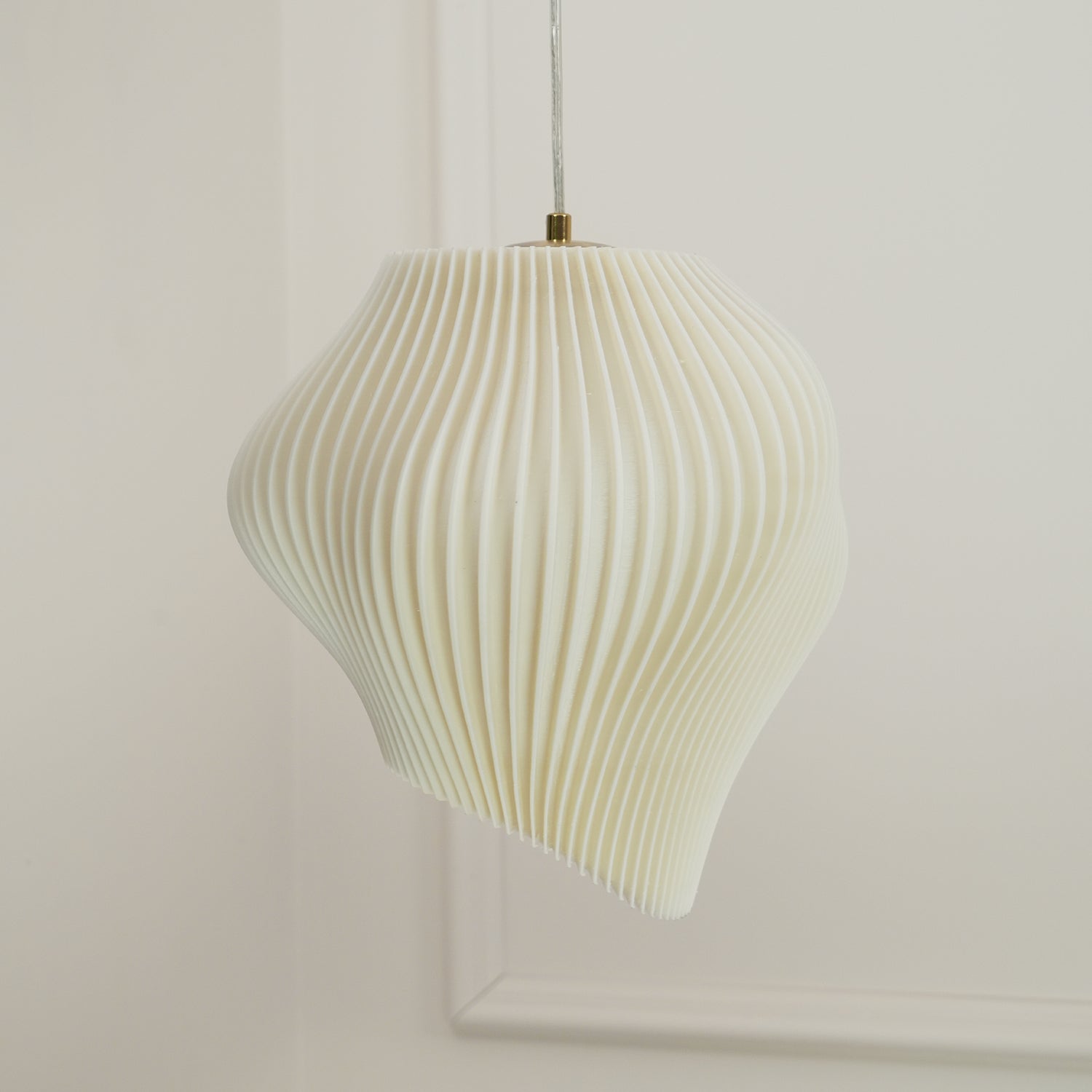 Modern Wave Pendant Light - Handmade Rattan Hanging Lamp with Wooden Beads - Perfect for Boho Bedroom, Living Room, and Dining Room Lighting Decor