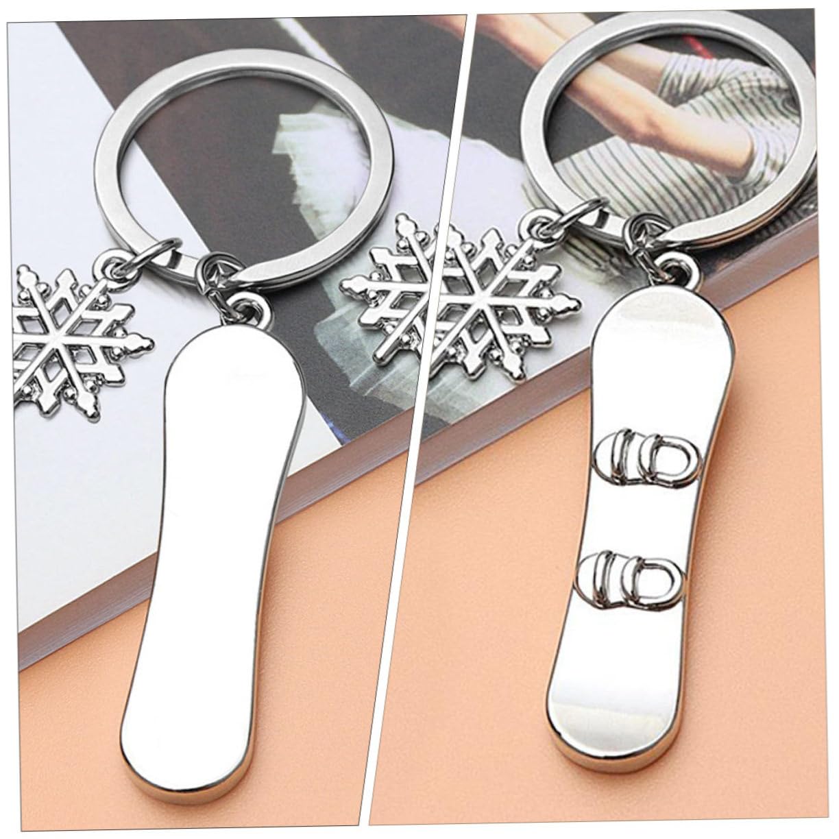 WRITWAA 3-Piece Snowboard Keychain Set - Cute Ski Keyring Pendant for Snowboarders - Perfect for Backpacks, Luggage & Snow Gear Accessories
