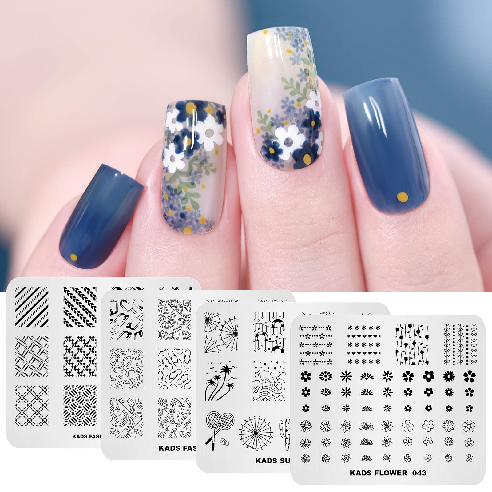 20Pcs Nail Stamp Plates Set - Floral, Animal & Chinese Style Nail Art Stamping Templates for DIY Manicure | Perfect for Home Salon, Nail Parties & Professional Use
