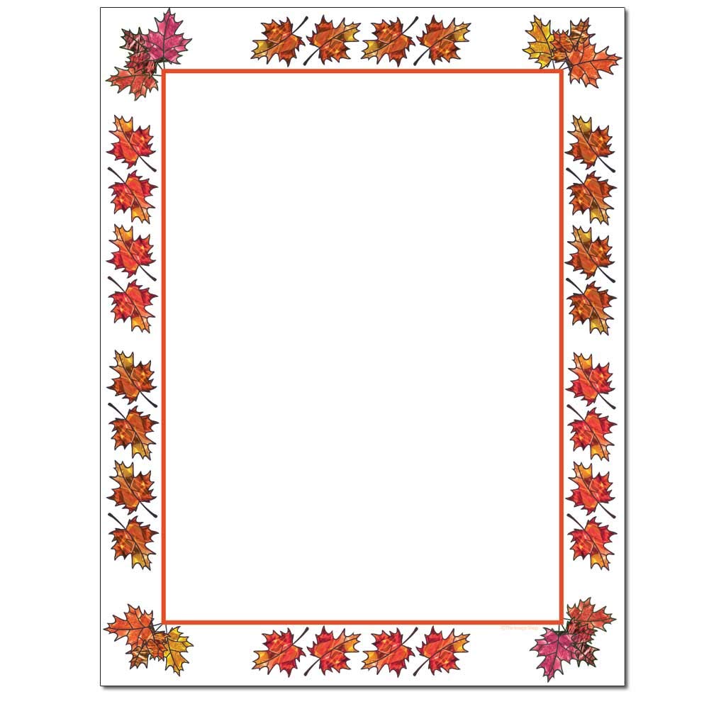 Premium Maple Leaves Letterhead Paper - 100 Sheets for Laser & Inkjet Printers - Perfect for Fall Invitations, Wedding Stationery & Seasonal Business Correspondence