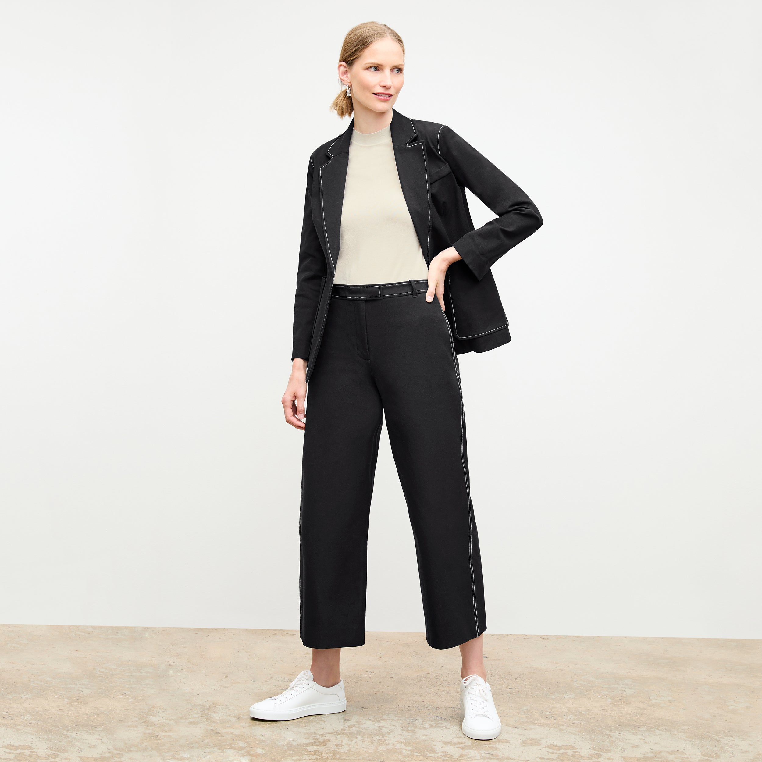 Grenville Jacket - Eco-Friendly Contrast Stitch Denim Alternative in Black | Stylish Outerwear for Casual & Outdoor Activities