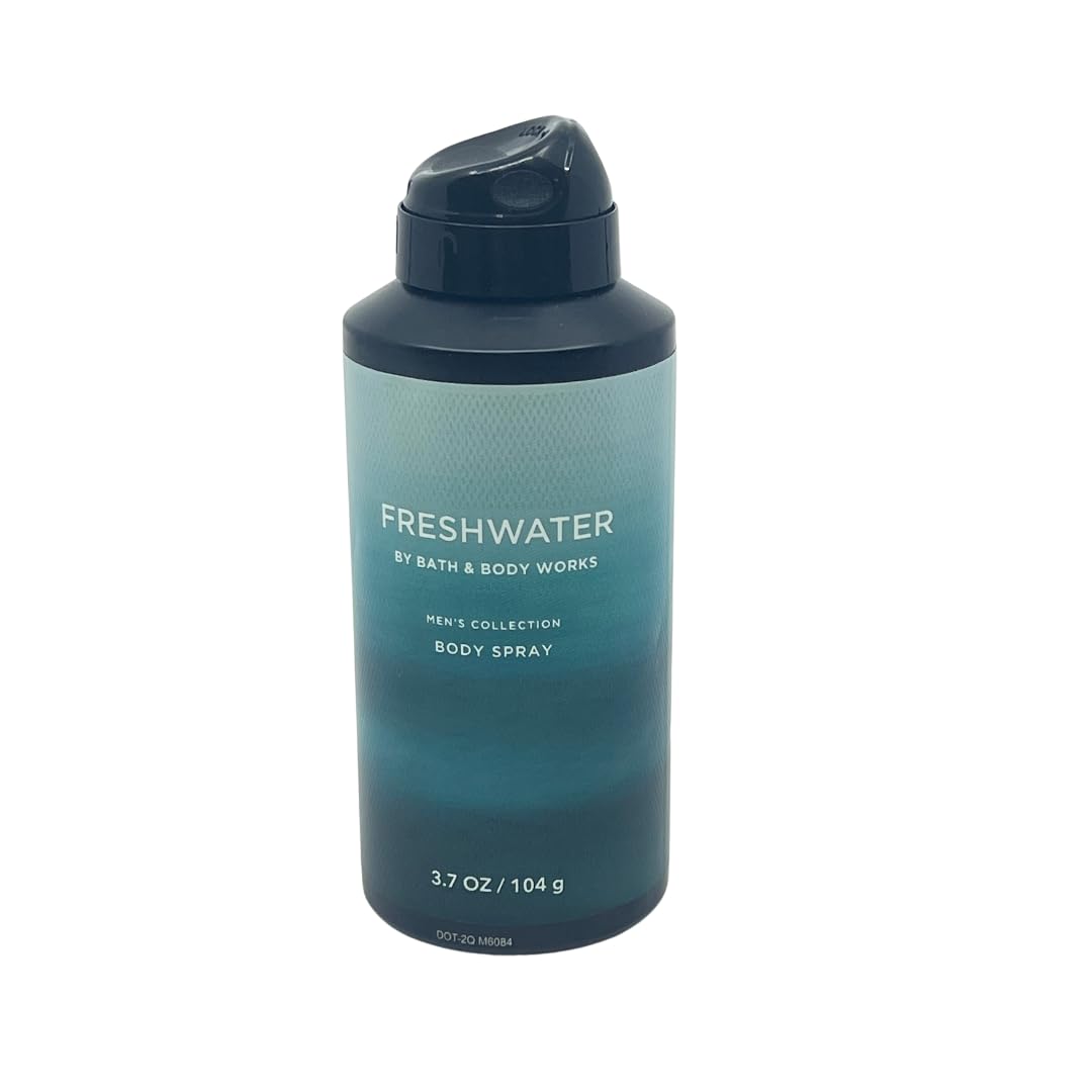 Bath and Body Works Men's Freshwater Cologne Body Spray 3.7 Oz (2-Pack) - Long-Lasting Deodorant for Gym, Work & Daily Use