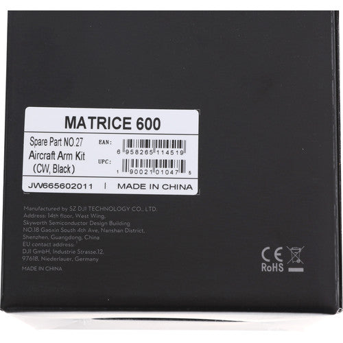 DJI Matrice 600 Part 27 Aircraft Arm Kit CW (Clockwise) - Black | Professional Drone Replacement Part for Aerial Photography & Industrial Inspections