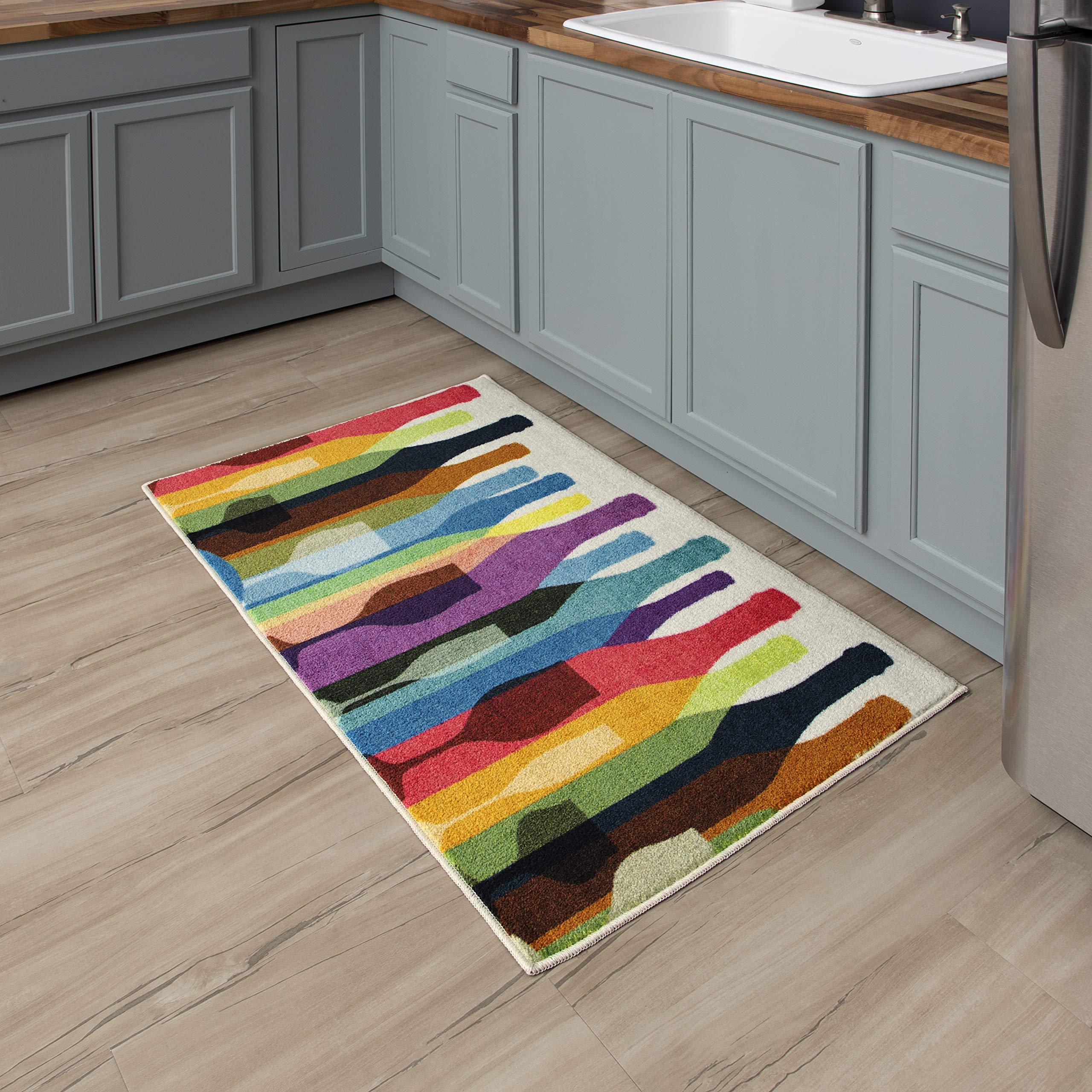 Mohawk Home Machine Washable Printed Kitchen Rug - Colorful Bottles Design 2'6