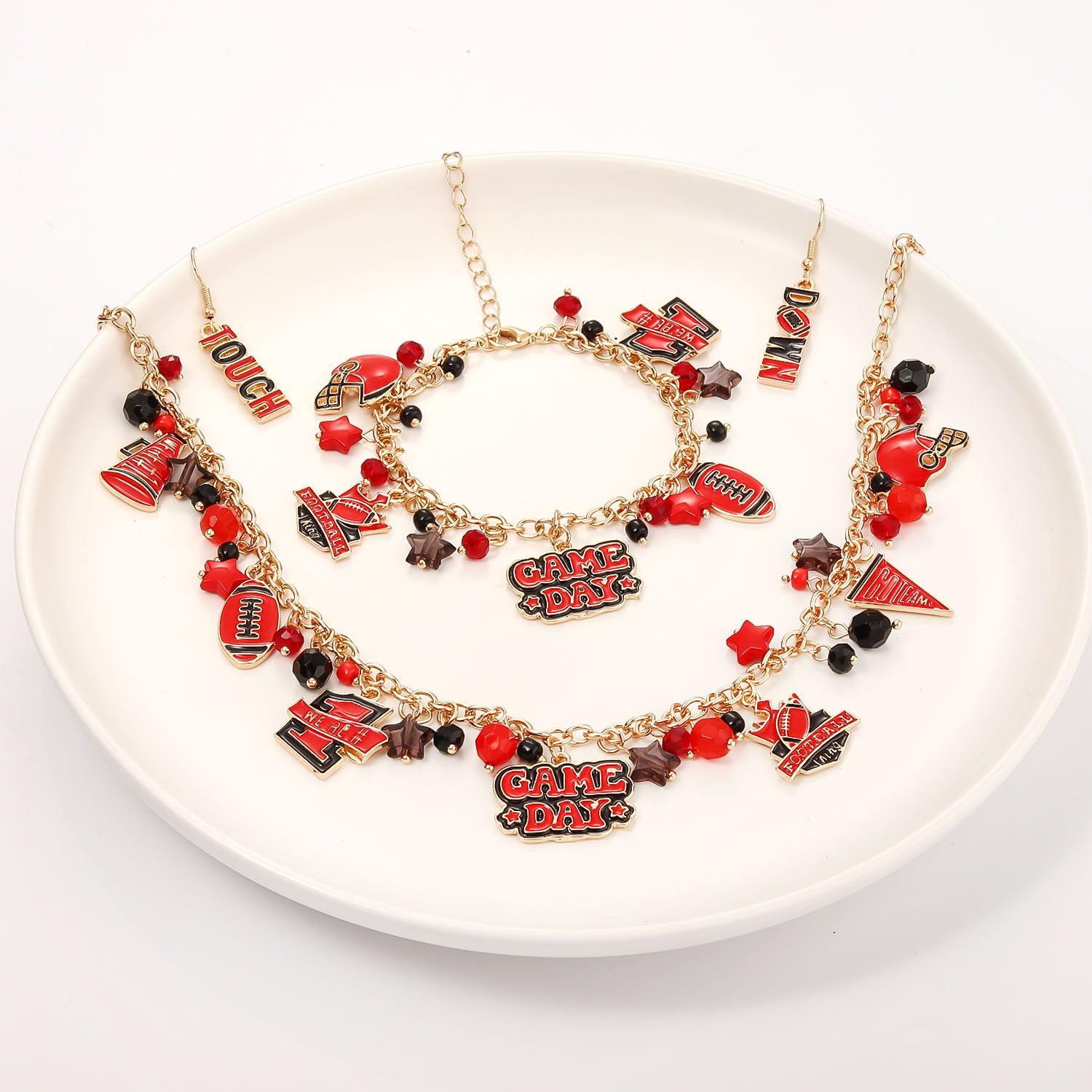 YAHPERN Teacher Jewelry Set - Necklace, Earrings & Bracelet for Women | Back to School Gifts