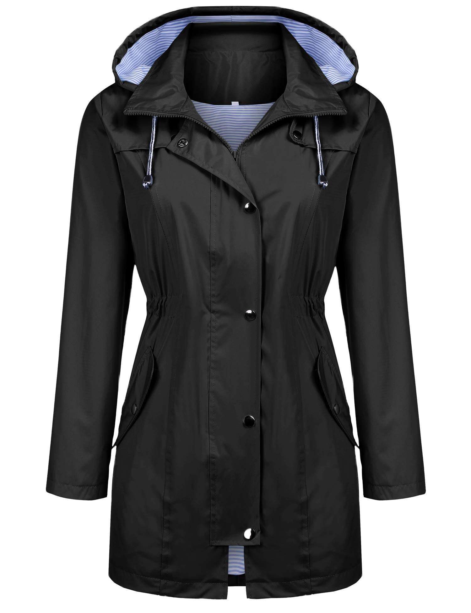 Waterproof Lightweight Women's Raincoat with Hood - Windbreaker Trench Coat for Outdoor Activities (Sizes S-XXL) | Perfect for Hiking, Commuting & Travel