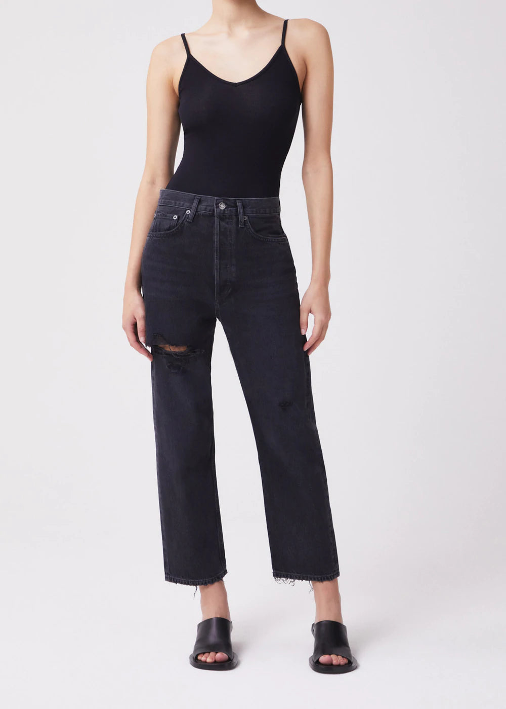 90s Vintage Crop Mid Rise Loose Fit Jeans for Women - Retro High Waisted Distressed Denim Pants - Perfect for Casual Outfits, Streetwear & 90s Fashion Looks