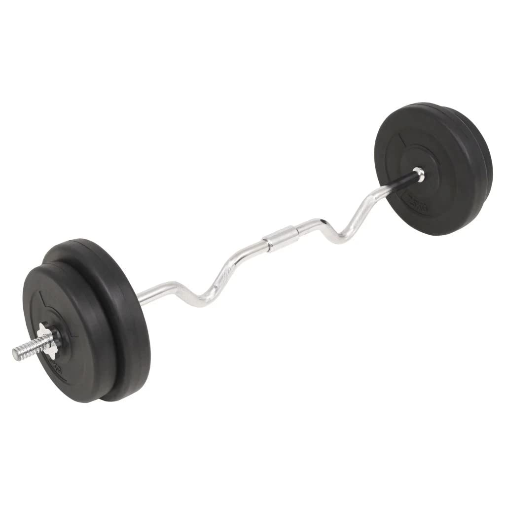 vidaXL 66.1 lb Barbell Weight Set for Home Gym - Olympic Weight Plates & Bar for Strength Training, Weightlifting, Fitness Workouts for Men & Women | Perfect for Home Gym, CrossFit, and Strength Building