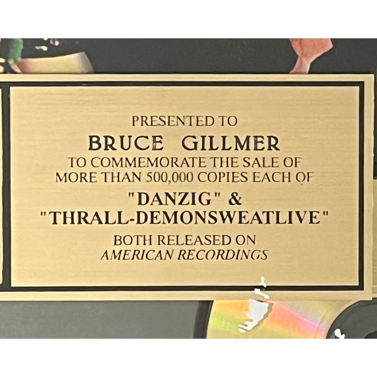 Danzig Debut Album & Thrall: Demonsweatlive - RIAA Certified Gold Record - Perfect for Metal Collectors and Music Enthusiasts
