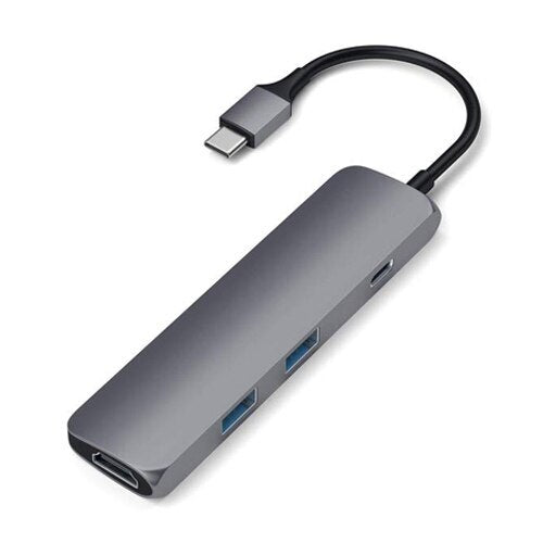 USB C Hub Multiport Adapter - 6-in-1 Type C Dongle with HDMI, USB 3.0, SD/TF Card Reader, PD Charging - for MacBook Pro/Air, Dell XPS, Chromebook (Home Office & Travel Use)