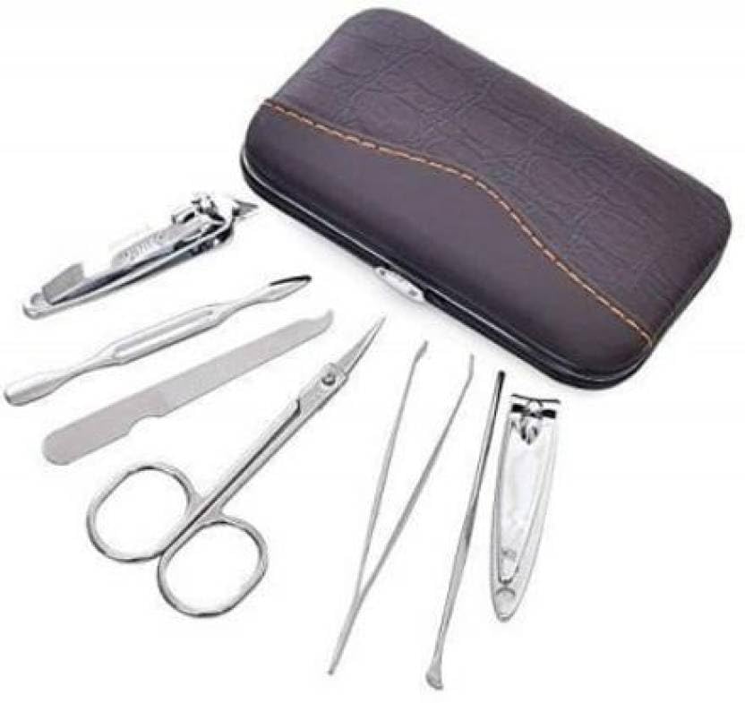 Professional 7-in-1 Stainless Steel Manicure & Pedicure Kit - Nail Clippers, Scissors, Tweezers, Ear Pick, Nail File for Men & Women | Perfect Grooming Set for Travel, Home & Salon Use