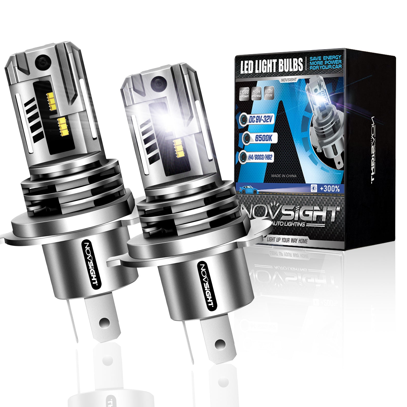 2003-2011 Honda Element LED Headlight Bulbs H4 Hi/Lo Dual Beam Conversion Kit - 6500K White Light - Direct Replacement for Halogen Bulbs - Improved Night Visibility for Safer Driving