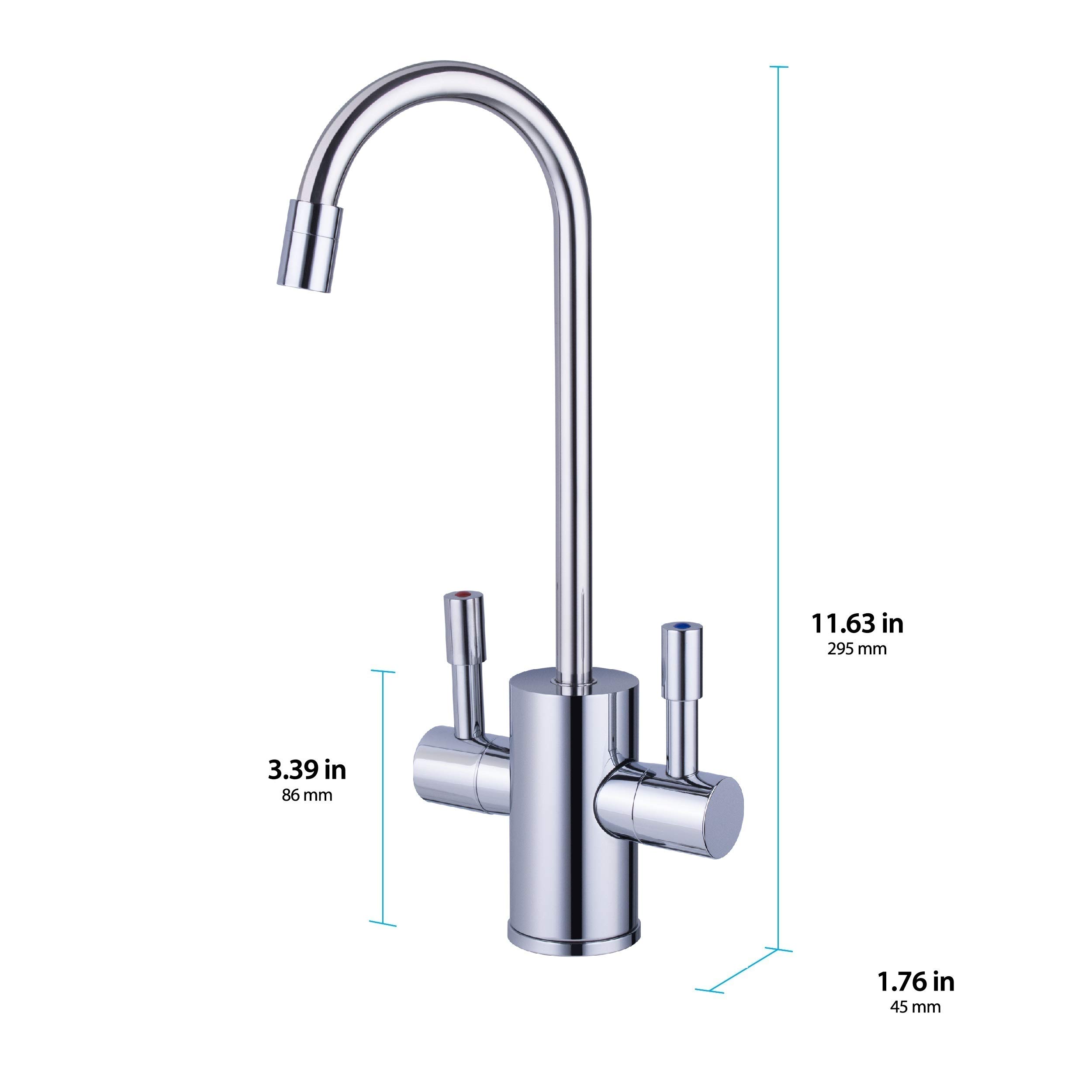Instant Hot Water Dispenser System - 2.5 Quarts Digital Display with Dual Lever Hot & Cold Faucet in Polished Chrome | Under Sink Water Heater for Kitchen, Office, Coffee & Tea Station