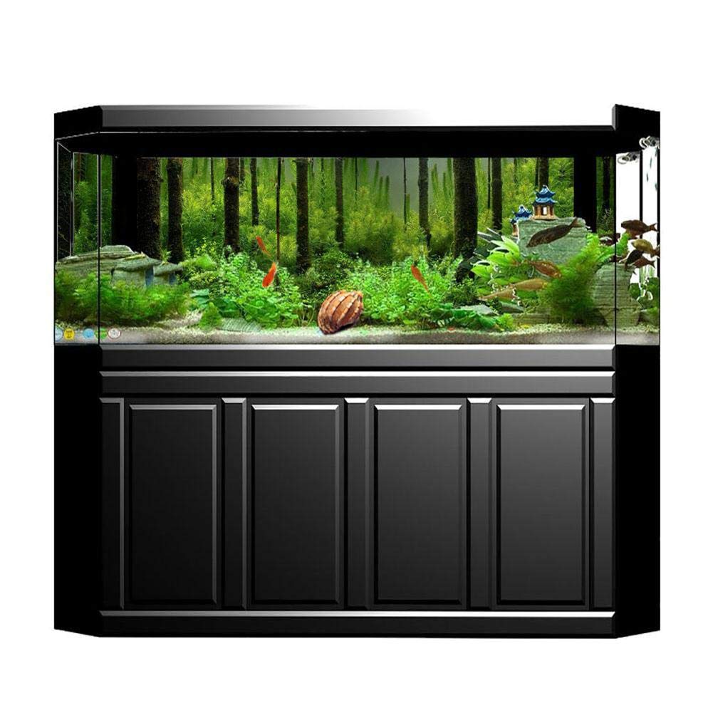 PVC Adhesive Underwater Forest Fish Poster - Self-Stick Aquarium Background Decoration Paper (48x24 Inches) for Fish Tank, Home Decor & Office Wall Art