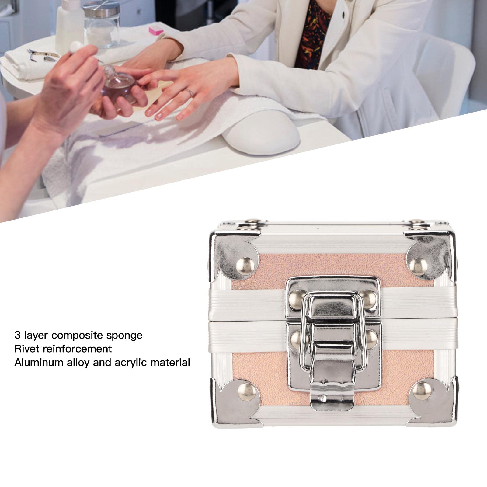 25 Holes Nail Drill Bit Holder Storage Box - Gold Nail Art Organizer for Professional Salon & Home Manicure - Perfect for Storing & Displaying Nail Drill Grinding Bits & Polishing Heads