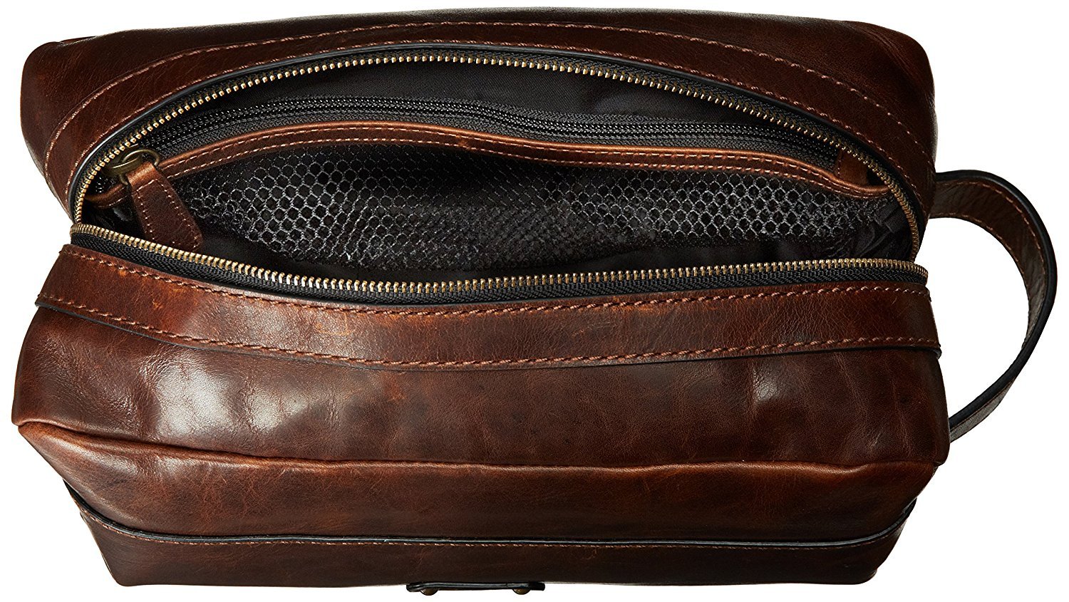 FRYE Men's Logan Large Travel Dopp Kit - Premium Leather Toiletry Bag for Men, Spacious Shaving & Grooming Organizer - Perfect for Travel, Gym, Camping & Business Trips