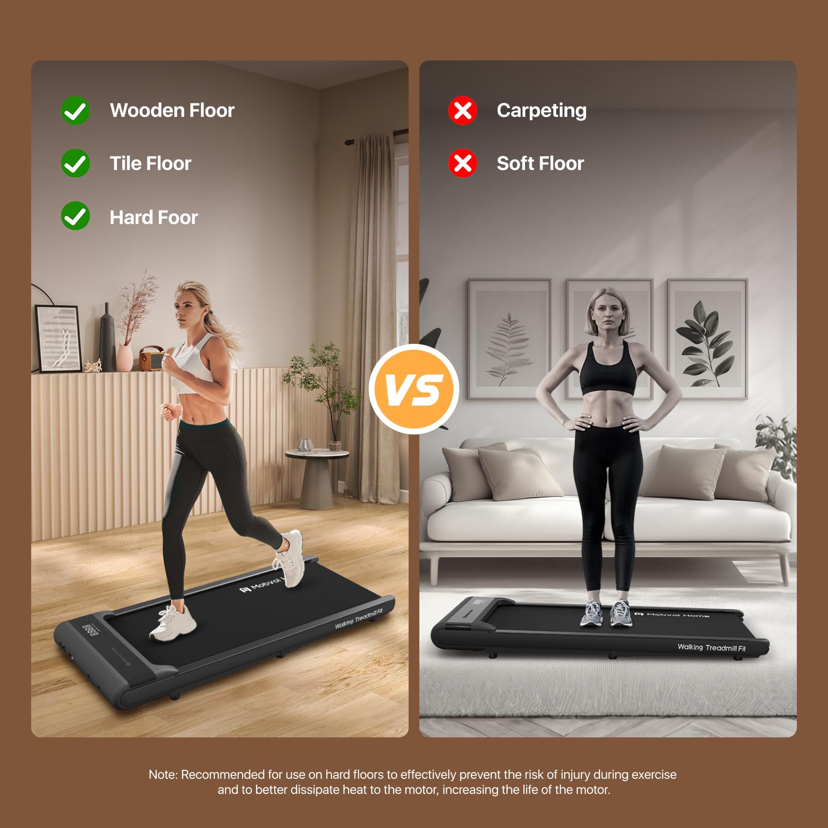 Compact Under Desk Treadmill with Remote Control - Mobvoi Walking Pad for Home & Office Use, 265 LBS Capacity, Portable & Easy Storage - Perfect for Walking, Jogging & Workstation Fitness