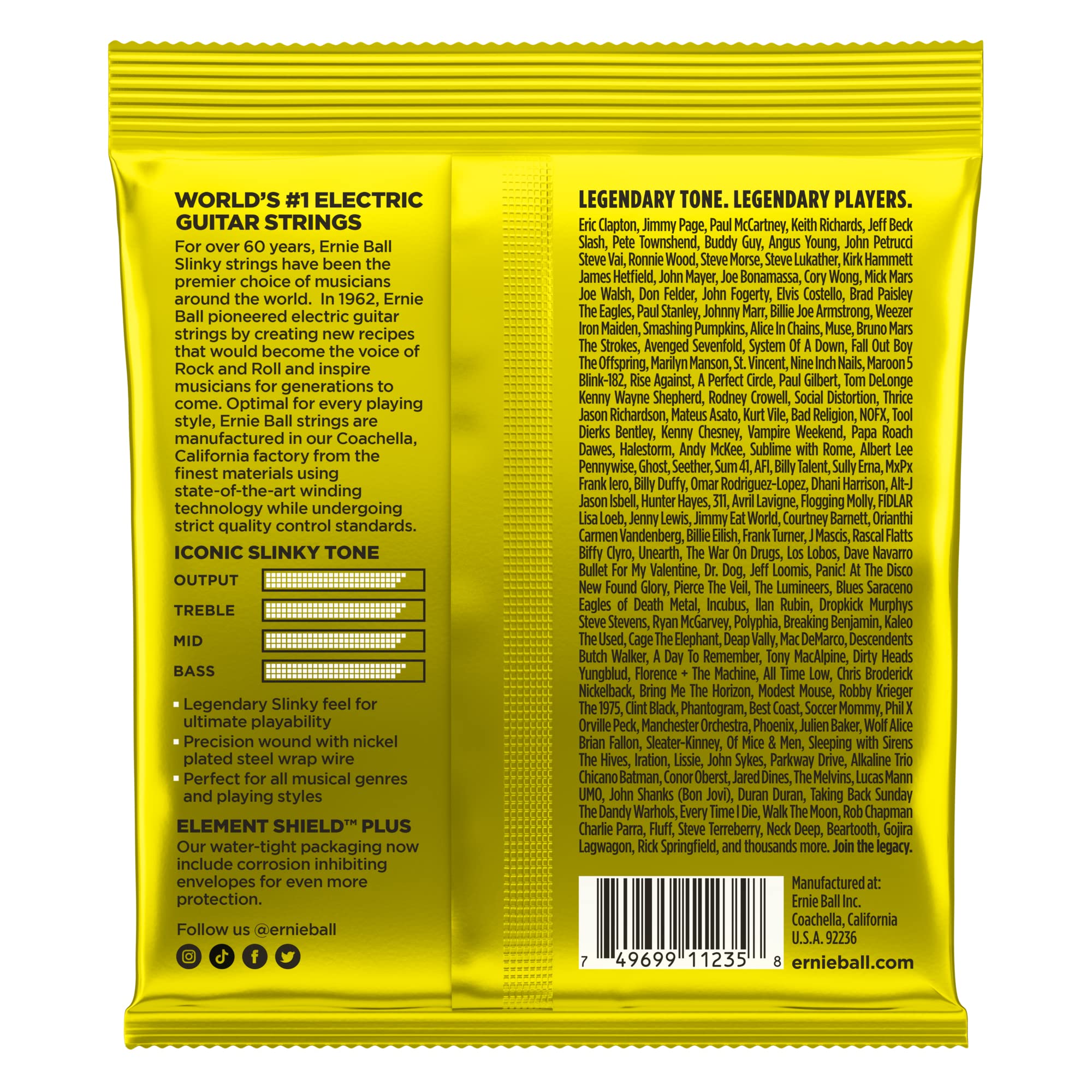 Ernie Ball Beefy Slinky Nickel Wound Electric Guitar Strings 3-Pack, 11-54 Gauge (P03627) - Perfect for Rock, Metal & Heavy Gauge Players