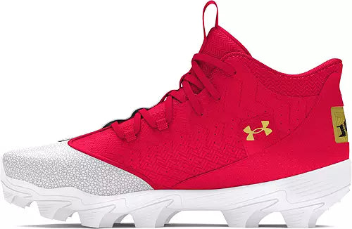 UA Youth Harper 9 RM Cleats - Red Baseball Cleats for Kids (3027452-103) | Perfect for Little League Games & Field Training