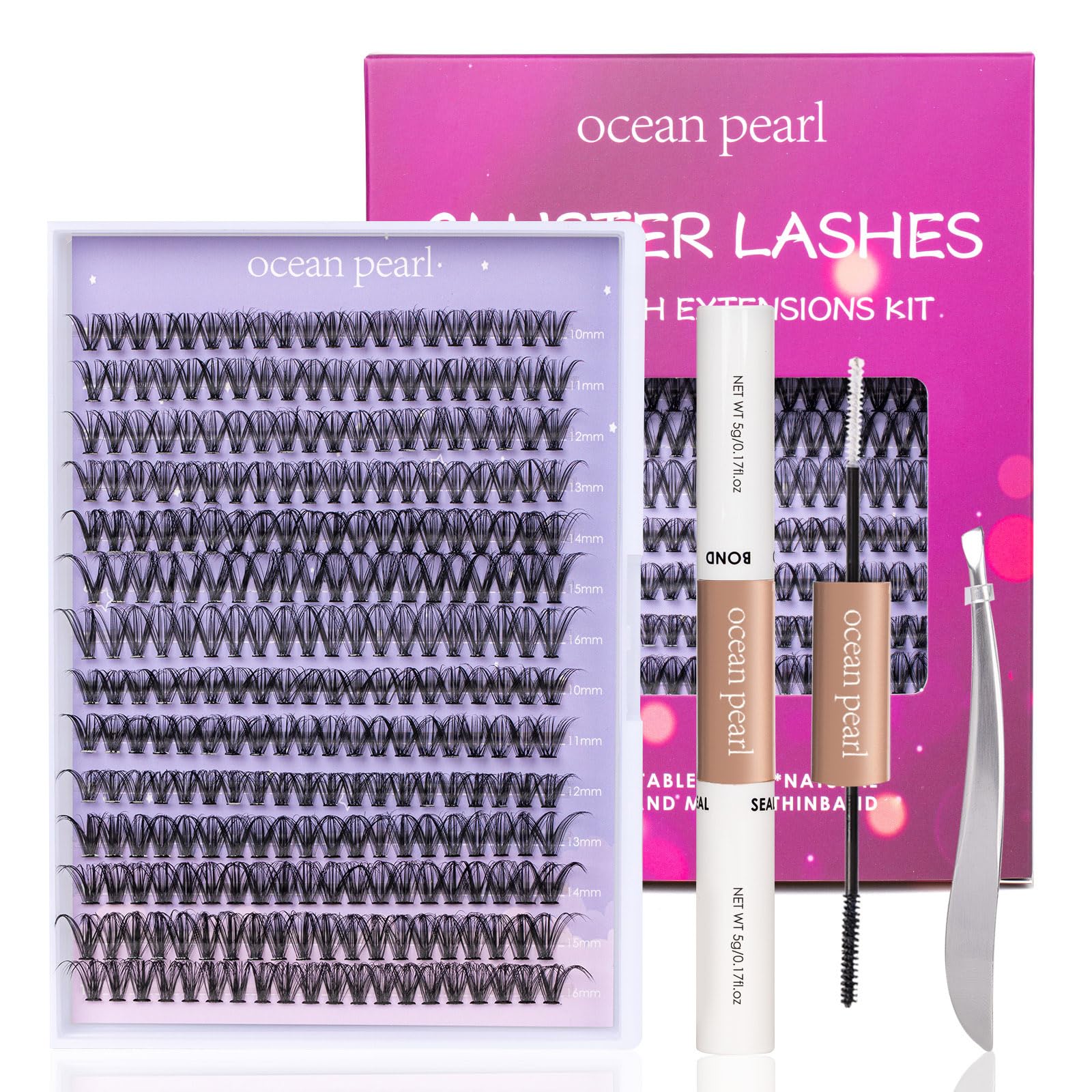 Professional DIY Lash Extension Kit - 280pcs Individual Lashes with Lash Glue, Sealant & Precision Tweezers - 30D/40D Mixed Lengths (10-16mm) - C/CC/D Curl Clusters - Soft Lightweight Eyelash Extensions for Home Use | Perfect for Bridal Makeup, Special Occasions & Everyday Glam